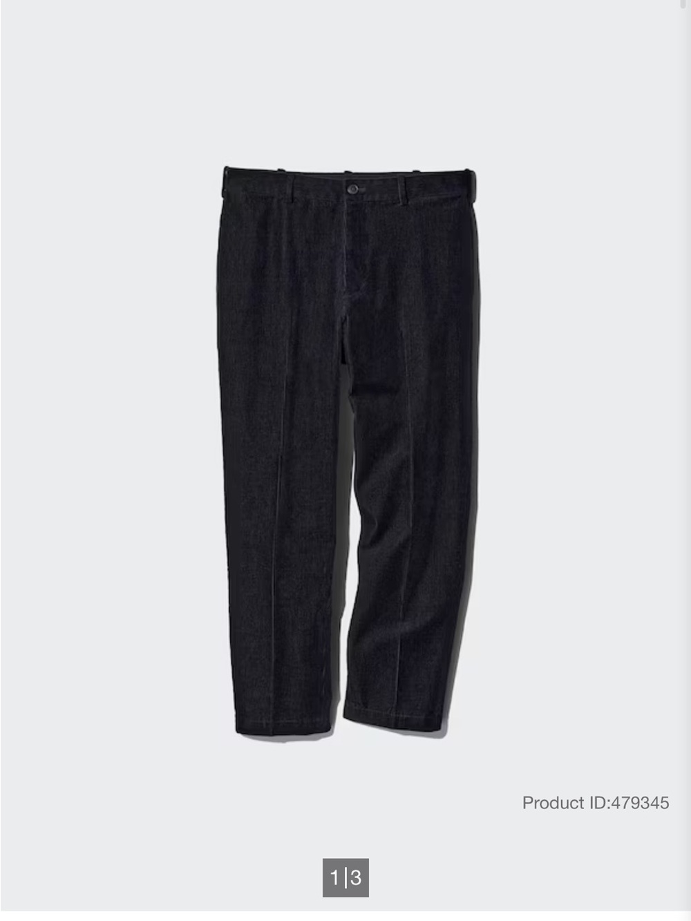 Uniqlo Men's Black Corduroy Straight-Leg Trousers